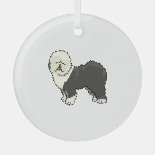 Oud Engels herdershond mijn vriend Glas Ornament (Voorkant)