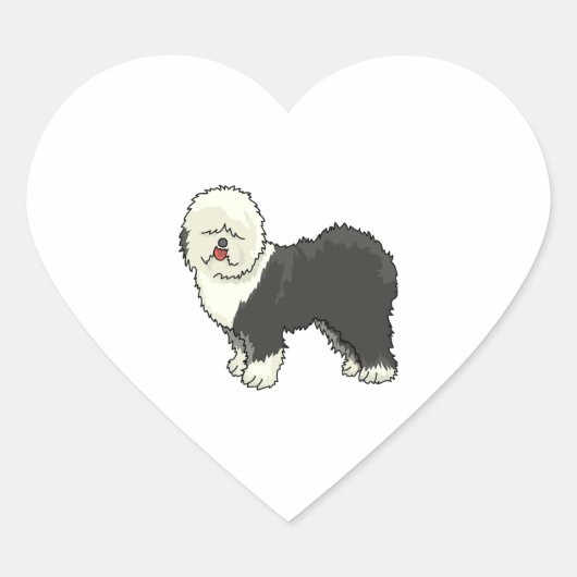Oud Engels herdershond mijn vriend Hart Sticker (Voorkant)