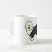 Oud Engels herdershond mijn vriend Koffiemok (Voorkant links)