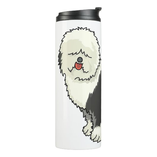 Oud Engels herdershond mijn vriend Thermosbeker (Gedraaid links)