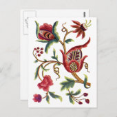 Oud Engels Jacobean borduurwerk Briefkaart (Voorkant / Achterkant)