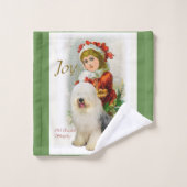 Oud Engels kerstfeest Bad Handdoek (Wasdoekje)