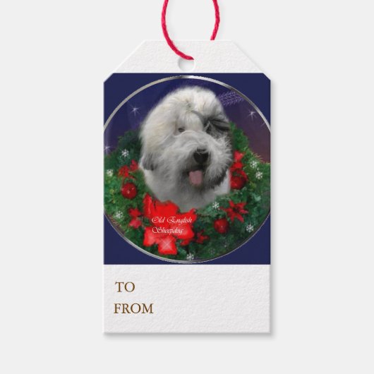 Oud Engels kerstfeest Cadeaulabel (Voorkant)