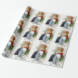 Oud Engels kerstfeest Cadeaupapier