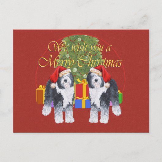 Oud Engels kerstfeest Feestdagenkaart (Voorkant)