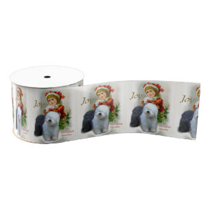 Oud Engels kerstfeest Grosgrain Lint