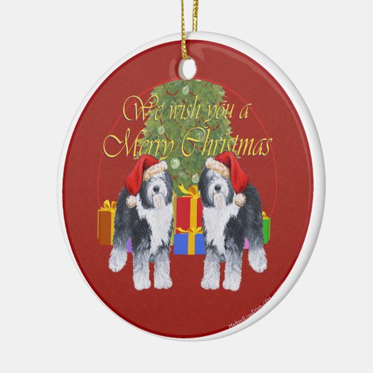 Oud Engels kerstfeest Keramisch Ornament (Links)