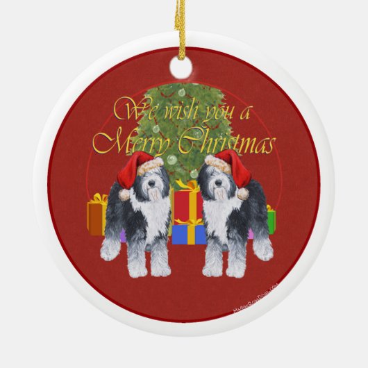 Oud Engels kerstfeest Keramisch Ornament (Achterkant)