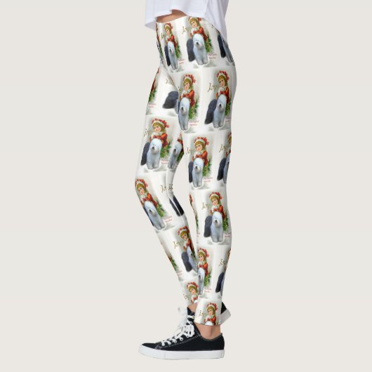 Oud Engels kerstfeest Leggings (Links)