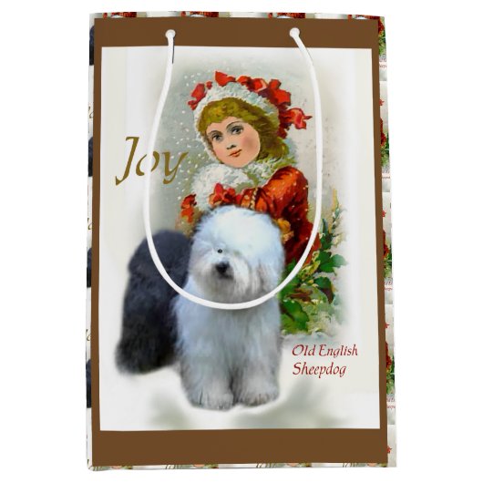 Oud Engels kerstfeest Medium Cadeauzakje (Voorkant)