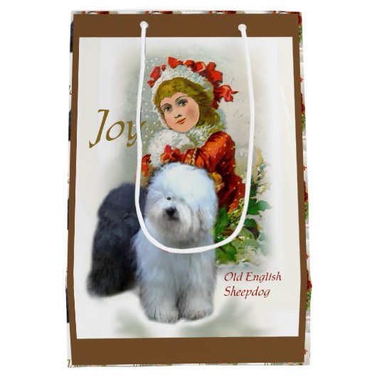 Oud Engels kerstfeest Medium Cadeauzakje (Achterkant)