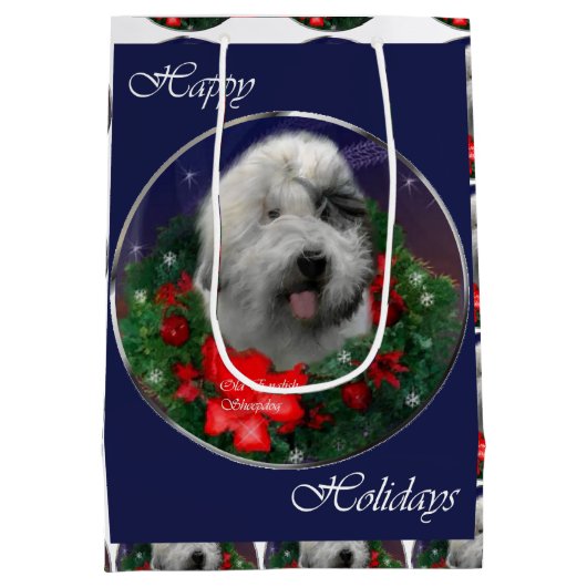 Oud Engels kerstfeest Medium Cadeauzakje (Achterkant)