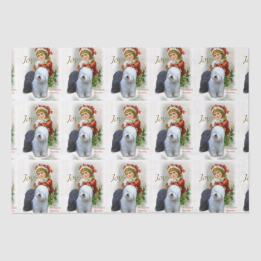 Oud Engels kerstfeest Tissuepapier (Voorkant)