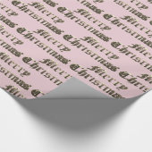 Oud Engels Lettering Gold en Baby Pink Christmas Cadeaupapier (Hoek)