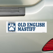 Oud Engels Mastiff Blue Bumpersticker (Op auto)