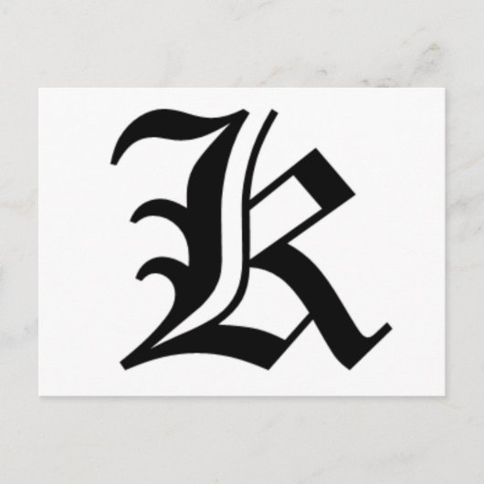 Oud Engels met K-tekst Briefkaart (Voorkant)