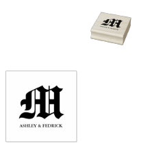 Oud Engels Monogram bruid & bruidegom bruiloft