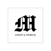 Oud Engels Monogram bruid & bruidegom bruiloft Rubberstempel (Afrduk)