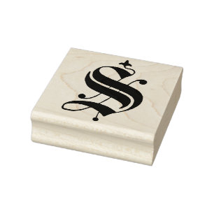 Oud Engels Monogram Letter S Rubberstempel