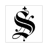 Oud Engels Monogram Letter S Rubberstempel (Afrduk)