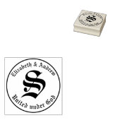 Oud Engels Monogram Rubberstempel (Gestempeld)