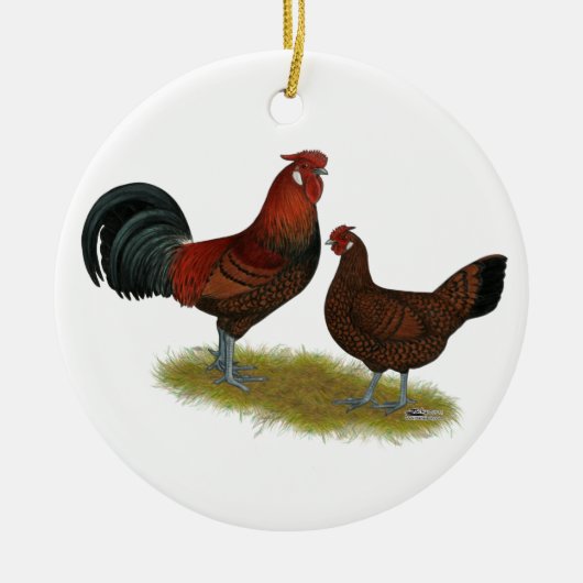 Oud Engels Pheasant Fowl Keramisch Ornament (Voorkant)