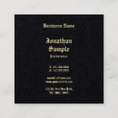 Oud Engels Premium Black Gold Classic Vierkante Visitekaartje (Achterkant)