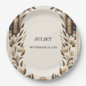 Oud Engels Retro Book Club Hoesje Vrijgezellenfees Papieren Bordje (Voorkant)