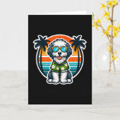 Oud Engels Schapendoes Hondeneigenaar Zomer Vibes Kaart (Gele Bloem)