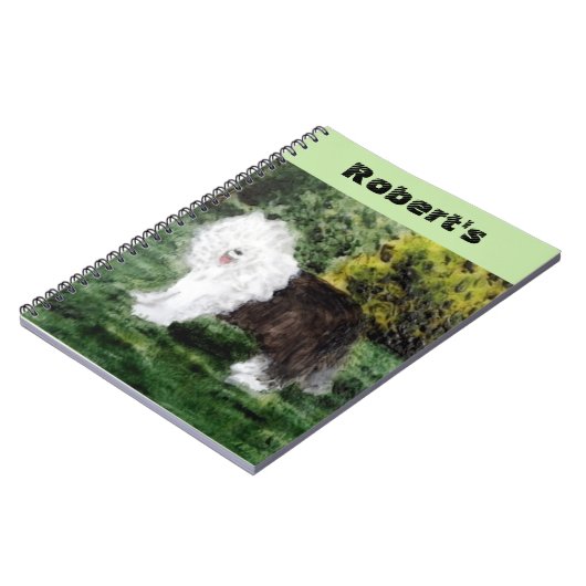 Oud Engels Schepdog Painting Notitieboek (Linkerzijde)