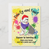 Oud Engels Sheep Dog Art Birthday Party Invite Kaart (Voorkant)