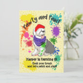 Oud Engels Sheep Dog Art Birthday Party Invite Kaart (Staand voorkant)