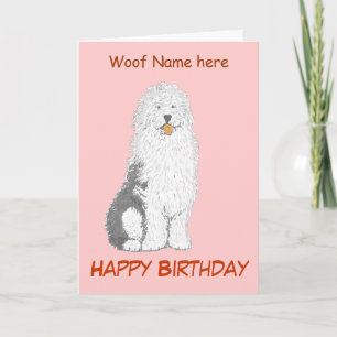 Oud Engels Sheep Dog Birthday Card Kaart