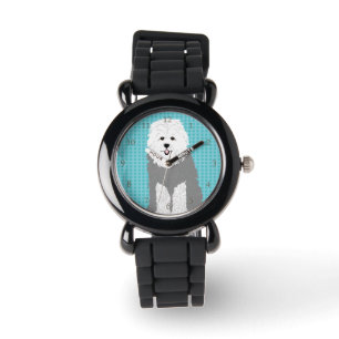 Oud Engels Sheep Dog Horloge