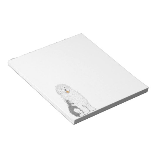 Oud Engels Sheep Dog Note Pad Notitieblok (Schuin)