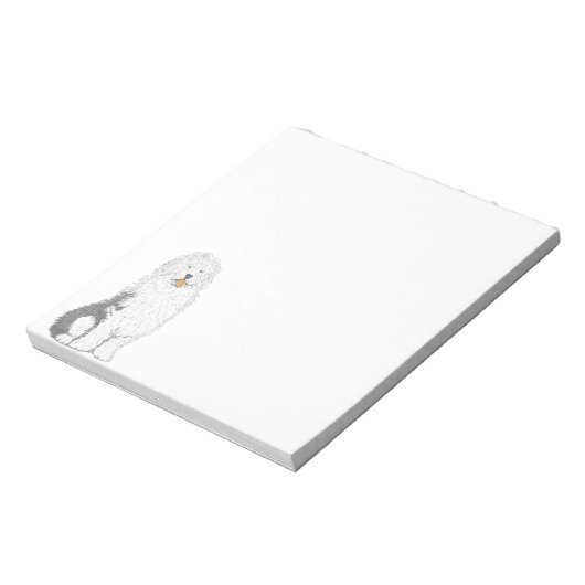 Oud Engels Sheep Dog Note Pad Notitieblok (Linkerzijde)