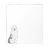 Oud Engels Sheep Dog Note Pad Notitieblok (Voorkant)