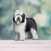 Oud Engels Sheepdog 10 Acryl Bord (Neutraal)