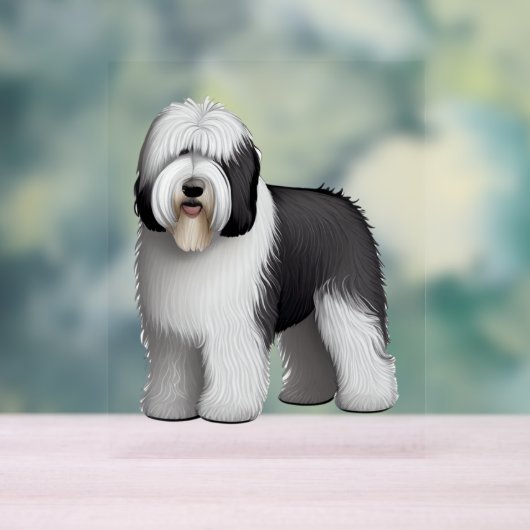 Oud Engels Sheepdog 10 Acryl Bord (Neutraal)