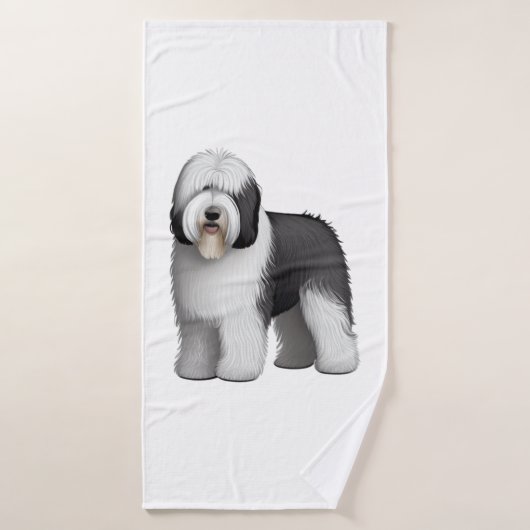 Oud Engels Sheepdog 10 Badhanddoek (Badhanddoek)