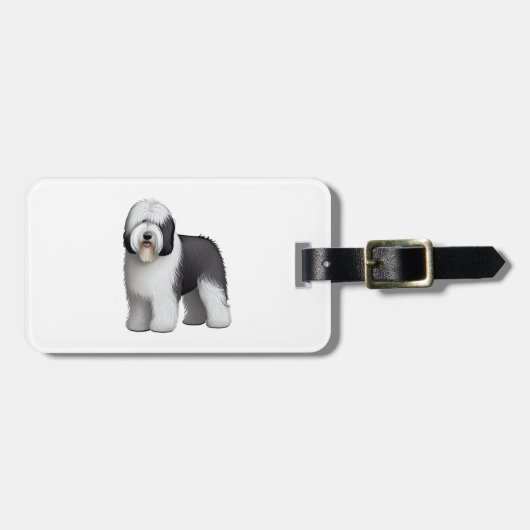 Oud Engels Sheepdog 10 Bagagelabel (Voorkant horizontaal)