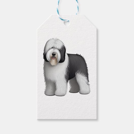 Oud Engels Sheepdog 10 Cadeaulabel (Voorkant)