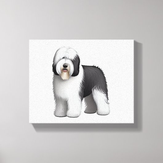 Oud Engels Sheepdog 10 Canvas Afdruk (Voorkant)