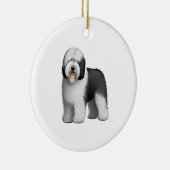 Oud Engels Sheepdog 10 Keramisch Ornament (Rechts)