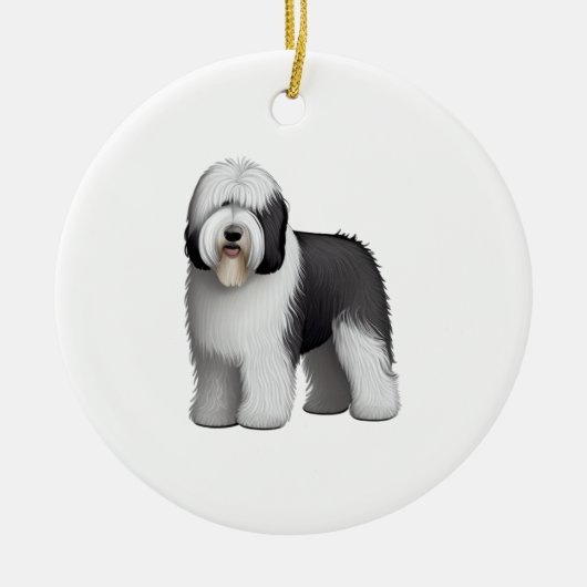Oud Engels Sheepdog 10 Keramisch Ornament (Voorkant)