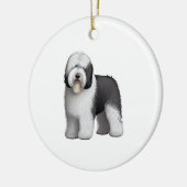 Oud Engels Sheepdog 10 Keramisch Ornament (Links)