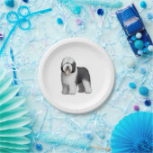 Oud Engels Sheepdog 10 Papieren Bordje (Feest)
