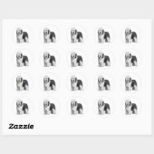 Oud Engels Sheepdog 10 Ronde Sticker (Vel)