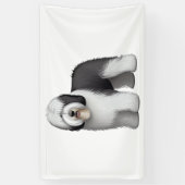 Oud Engels Sheepdog 10 Spandoek (Verticaal)