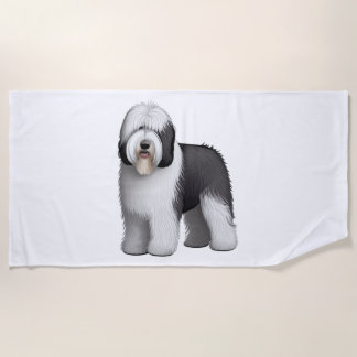 Oud Engels Sheepdog 10 Strandlaken